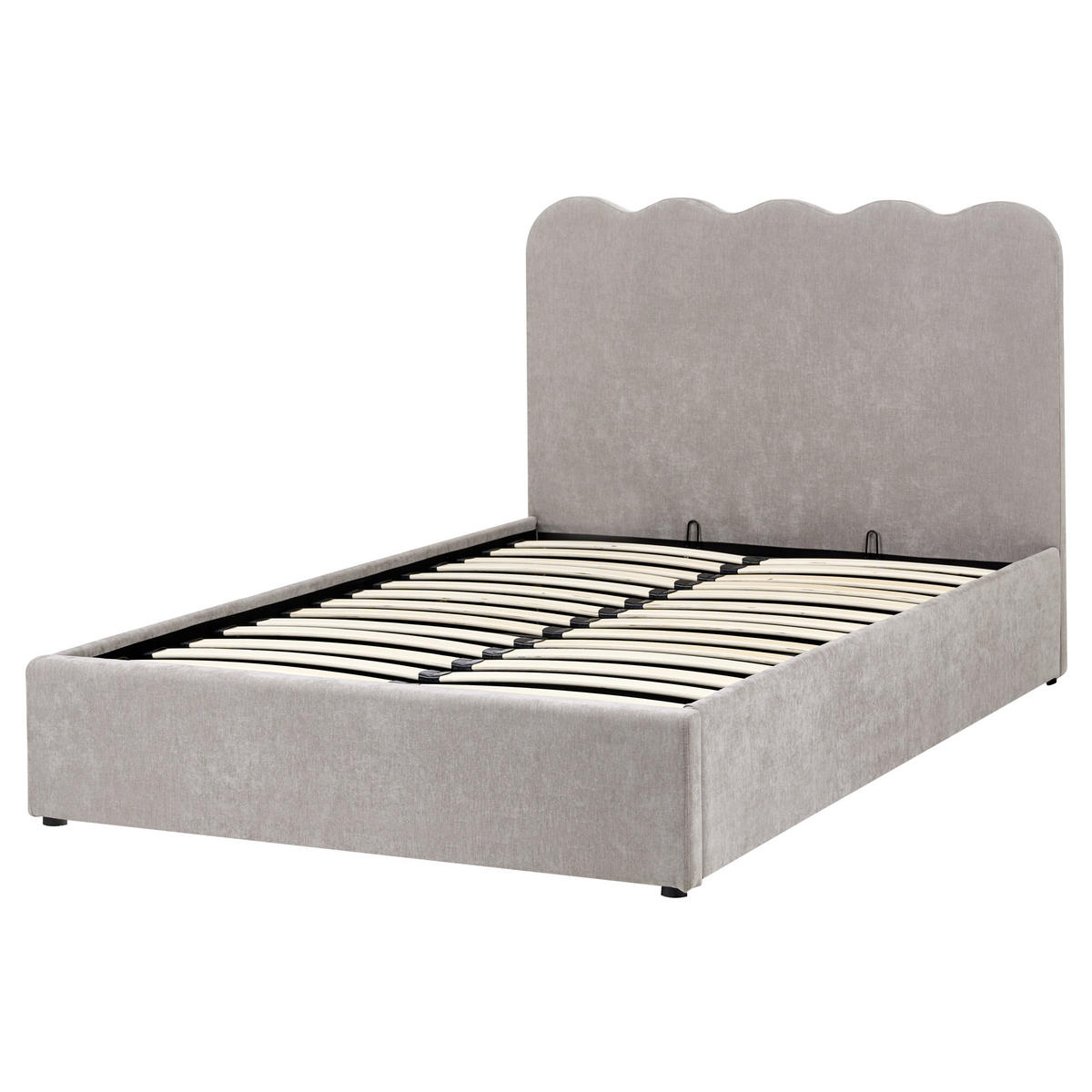 POSTEL s úložným prostorem 120/200 cm Žinylková látka Taupe Nanterre - šedohnědá, textil (120/200cm) - Beliani