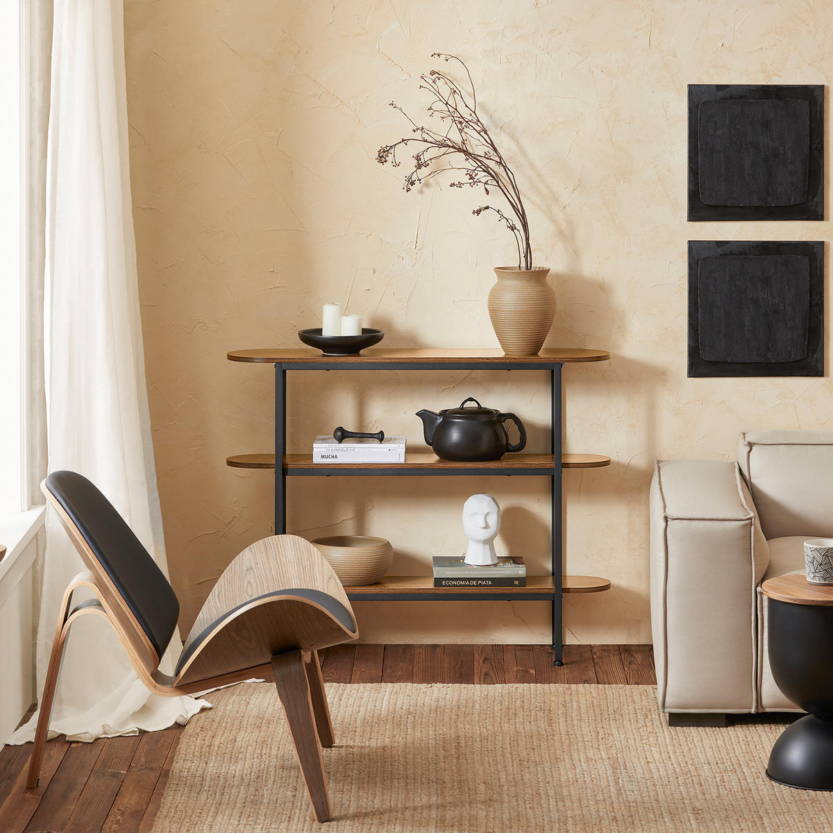 KONSOLENTISCH Natur - Braun, Holzwerkstoff (25/110/86cm) - SoBuy