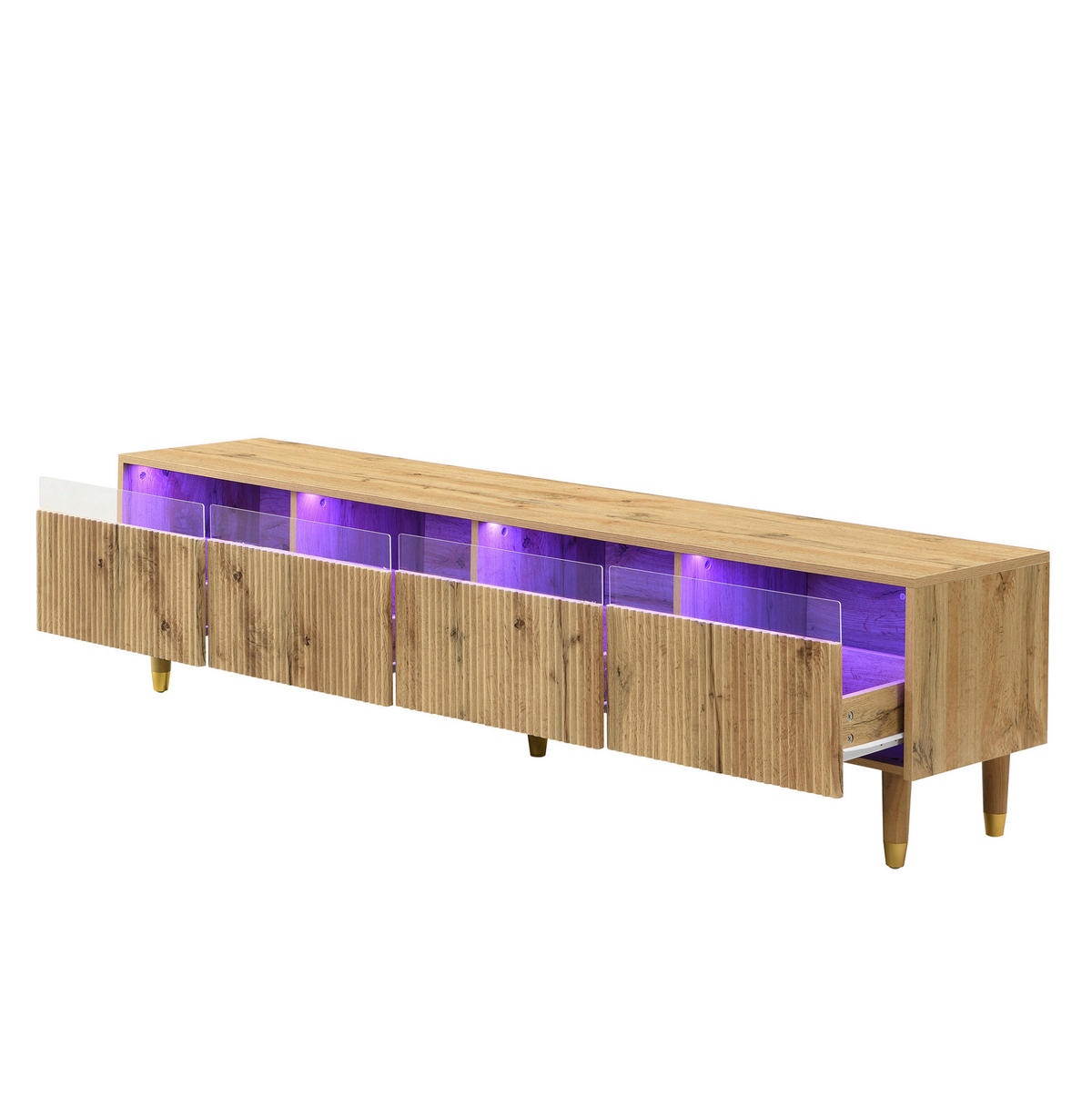 TV-SCHRANK mit 4 Schubladen 178 cm MDF Holzoptik - Braun, Holzwerkstoff (35/45/178cm) - Beauniv