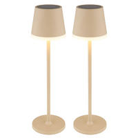 LED AUSSENLEUCHTE Metall Beige 2er Set - Beige, Metall (11/11/41cm) - Globo Lighting
