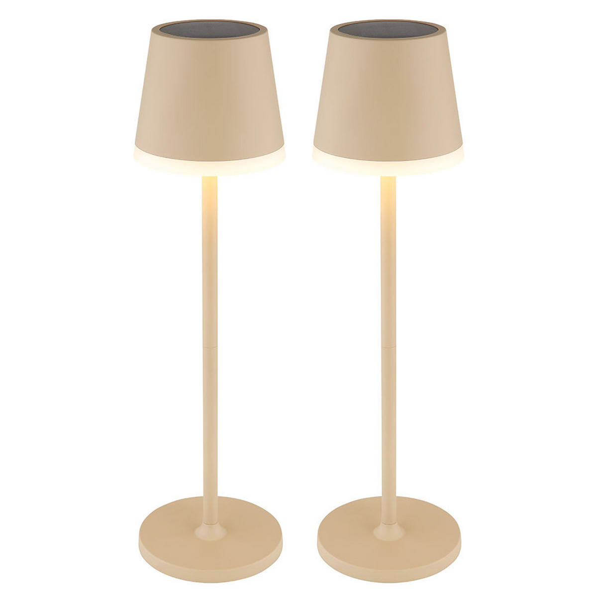 LED AUSSENLEUCHTE Metall Beige 2er Set - Beige, Metall (11/11/41cm) - Globo Lighting