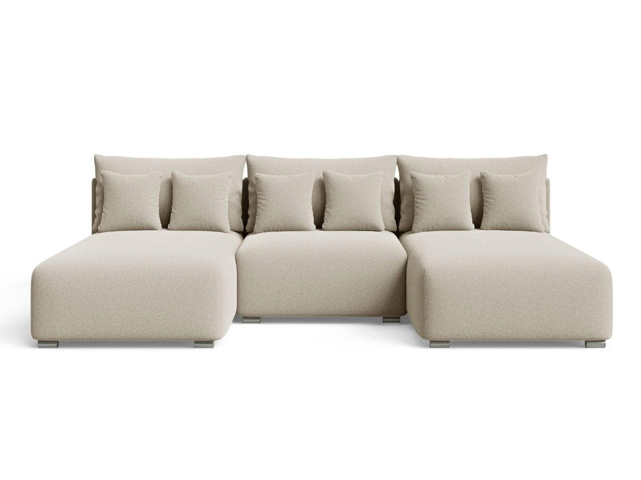 ECKSOFA Ronni U Bouclé-Stoff Beige - Beige, Holz/Textil (300/190cm) - Graingold