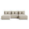 ECKSOFA Ronni U Bouclé-Stoff Beige - Beige, Holz/Textil (300/190cm) - Graingold