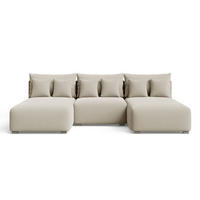 ECKSOFA Ronni U Bouclé-Stoff Beige - Beige, Holz/Textil (300/190cm) - Graingold
