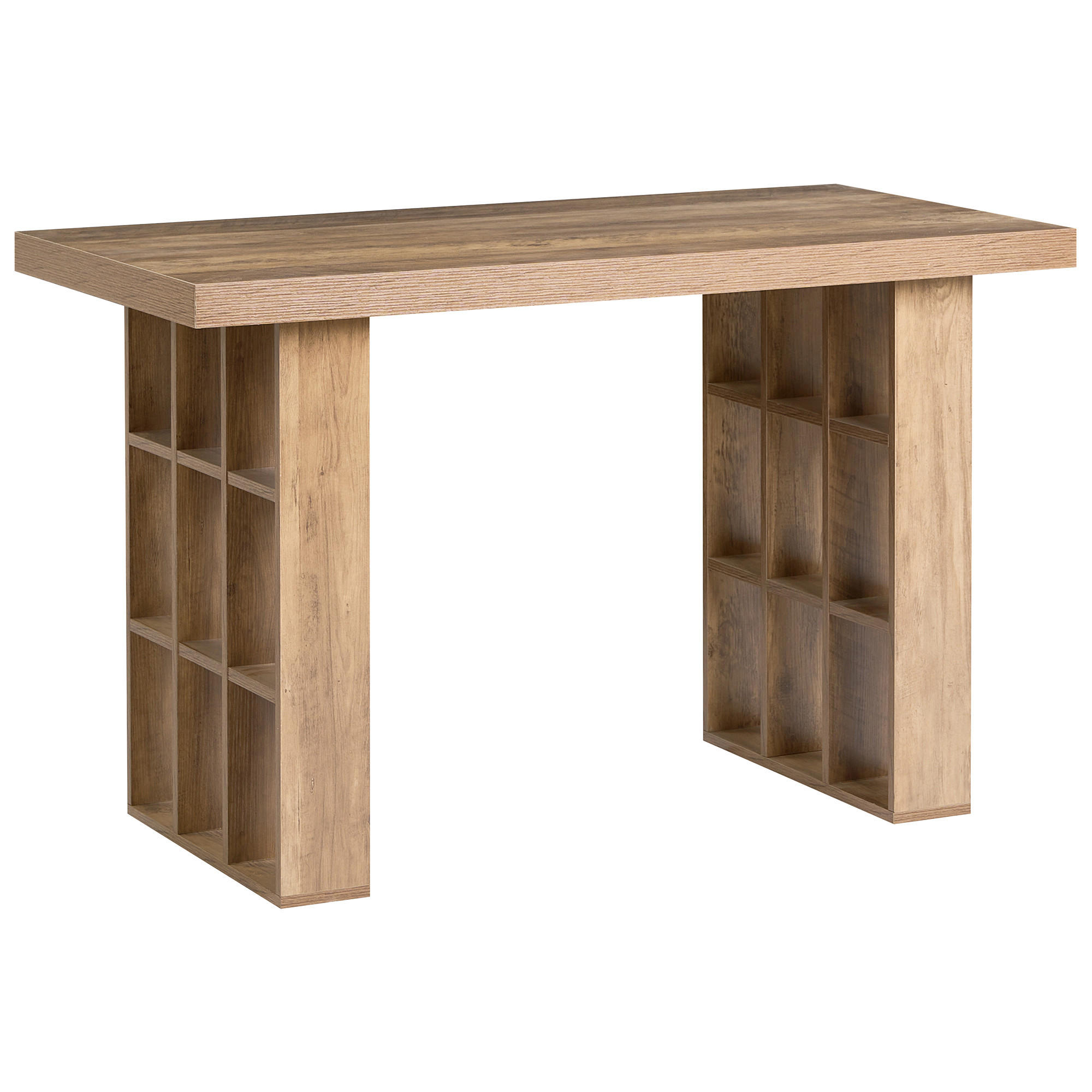 PSACÍ STŮL Světle hnědý 120/60 cm s přihrádkami Elura - hnědá, kompozitní dřevo (60/120/75cm) - Beliani