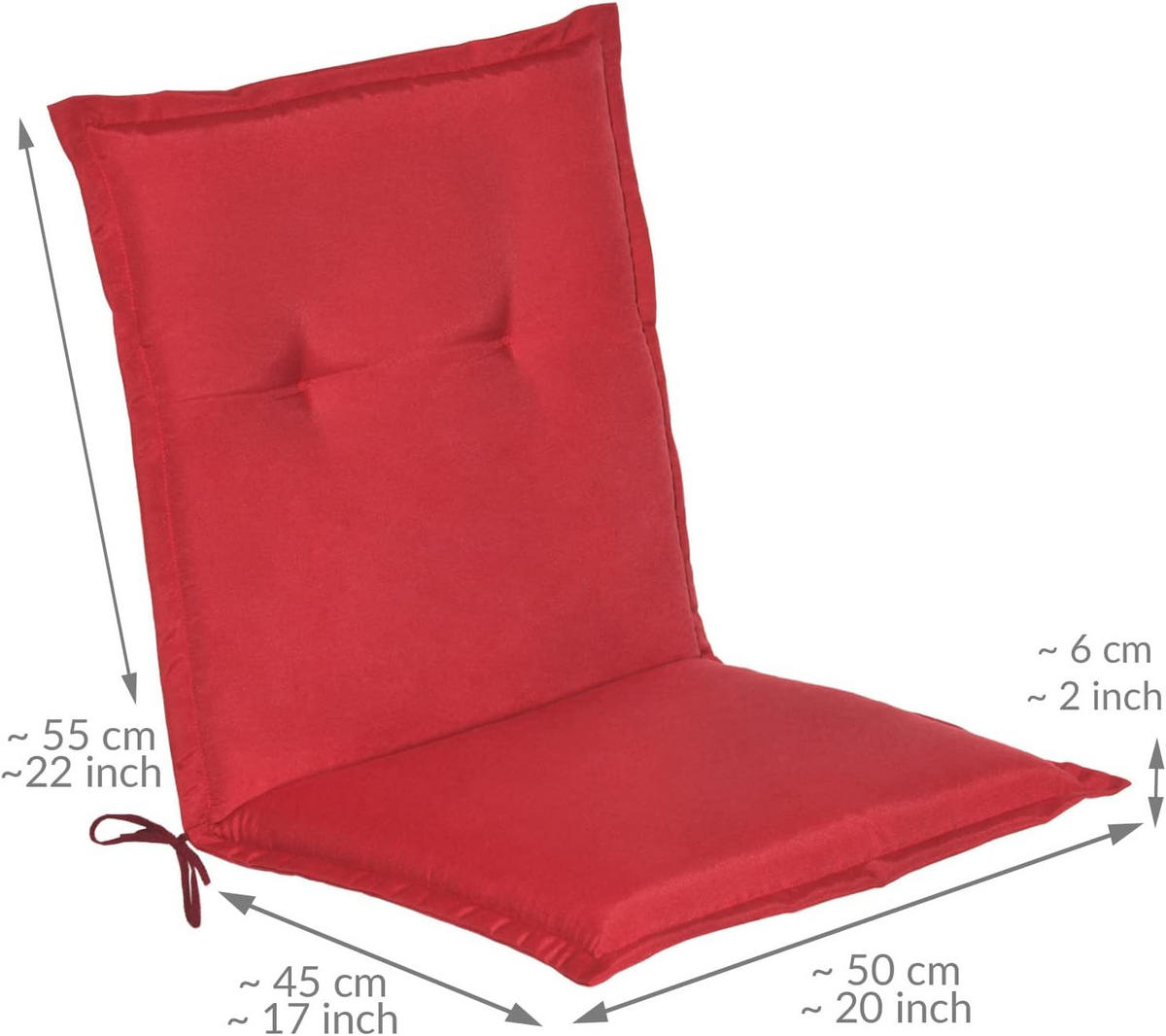NIEDERLEHNERAUFLAGE Loft NL 100x50x6cm Rot (8tlg) - Rot, Textil (50/6/100cm) - Beautissu 
