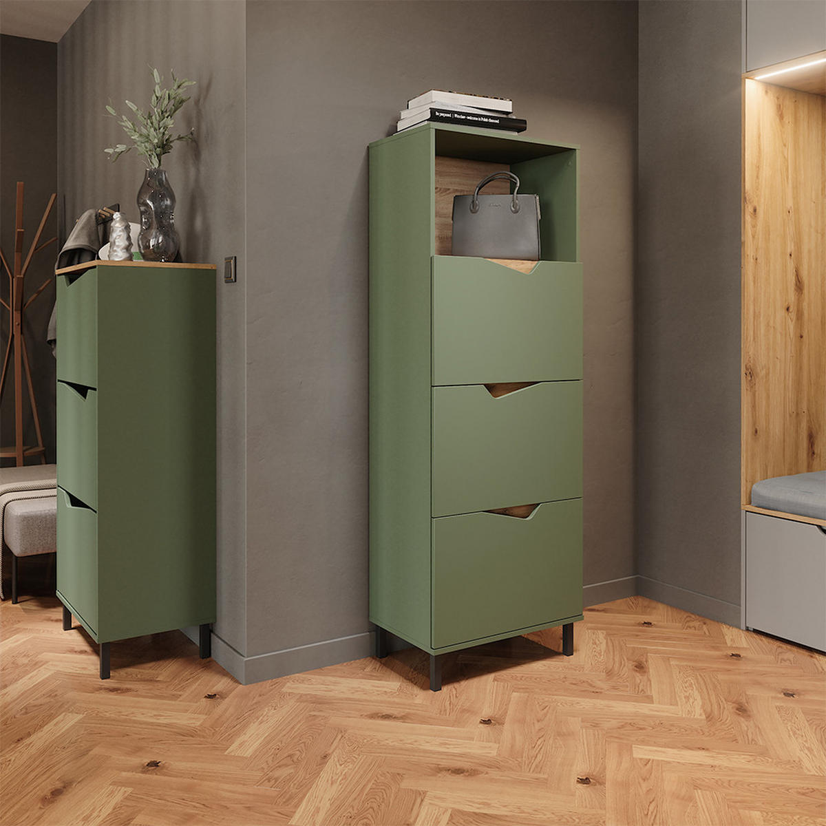 BOTNÍK NA BOTY Marelle Zelená/umělecká - zelená barva, kompozitní dřevo (60/129.5/38cm) - Vicco