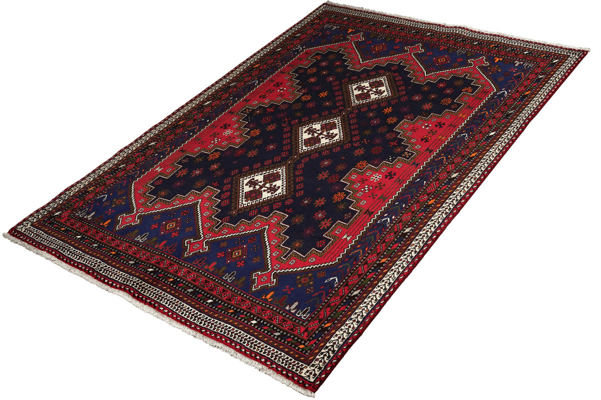 ORIENTTEPPICH handgeknüpft Afshar Blau 242/174 cm Schurwolle - Blau, Textil (174/242cm) - Looma