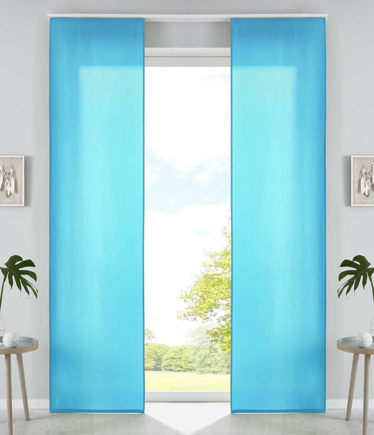 VORHANG 2ER SET HxB 245x60 cm Türkis - Türkis, Textil (60/245cm) - Gardinenbox