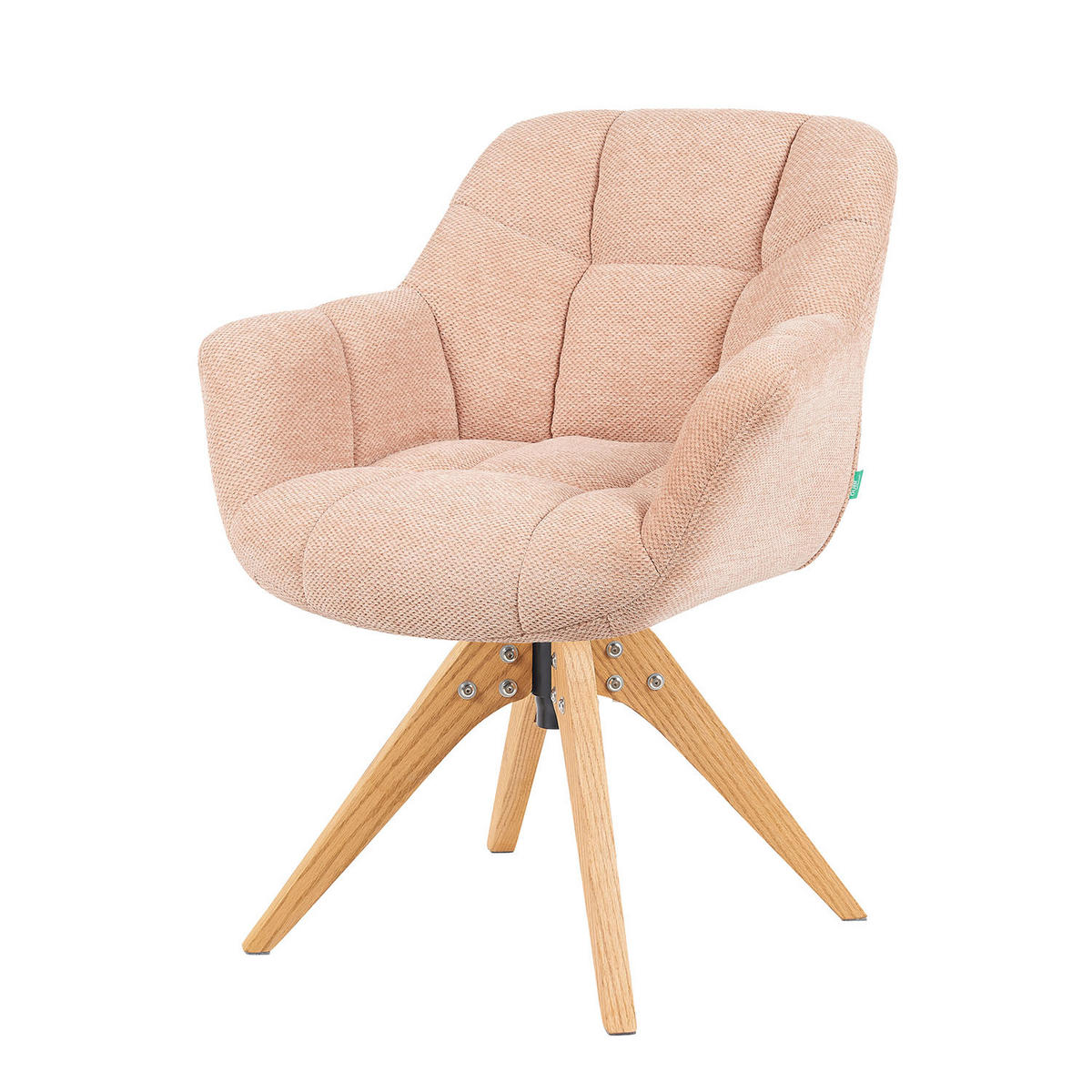 DREHSTUHL Mika-Nele - Honigeiche/Rosa, Eichenholz/Holz (65/81/66cm) - DUBI Möbel