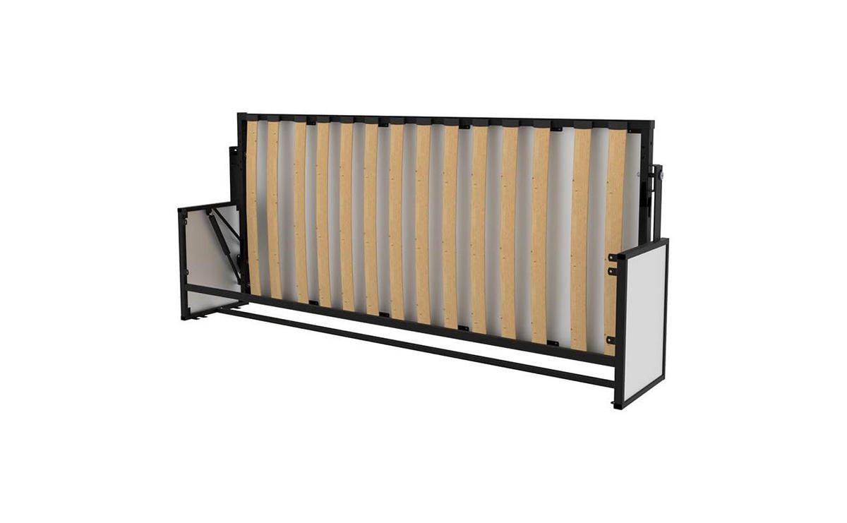 SCHRANKBETT Morphy Studio Modulares SizeFlex- und TypeFlex-System - 90x190, Horizontal - Schwarz, Metall (190/90cm) - WallBedKing