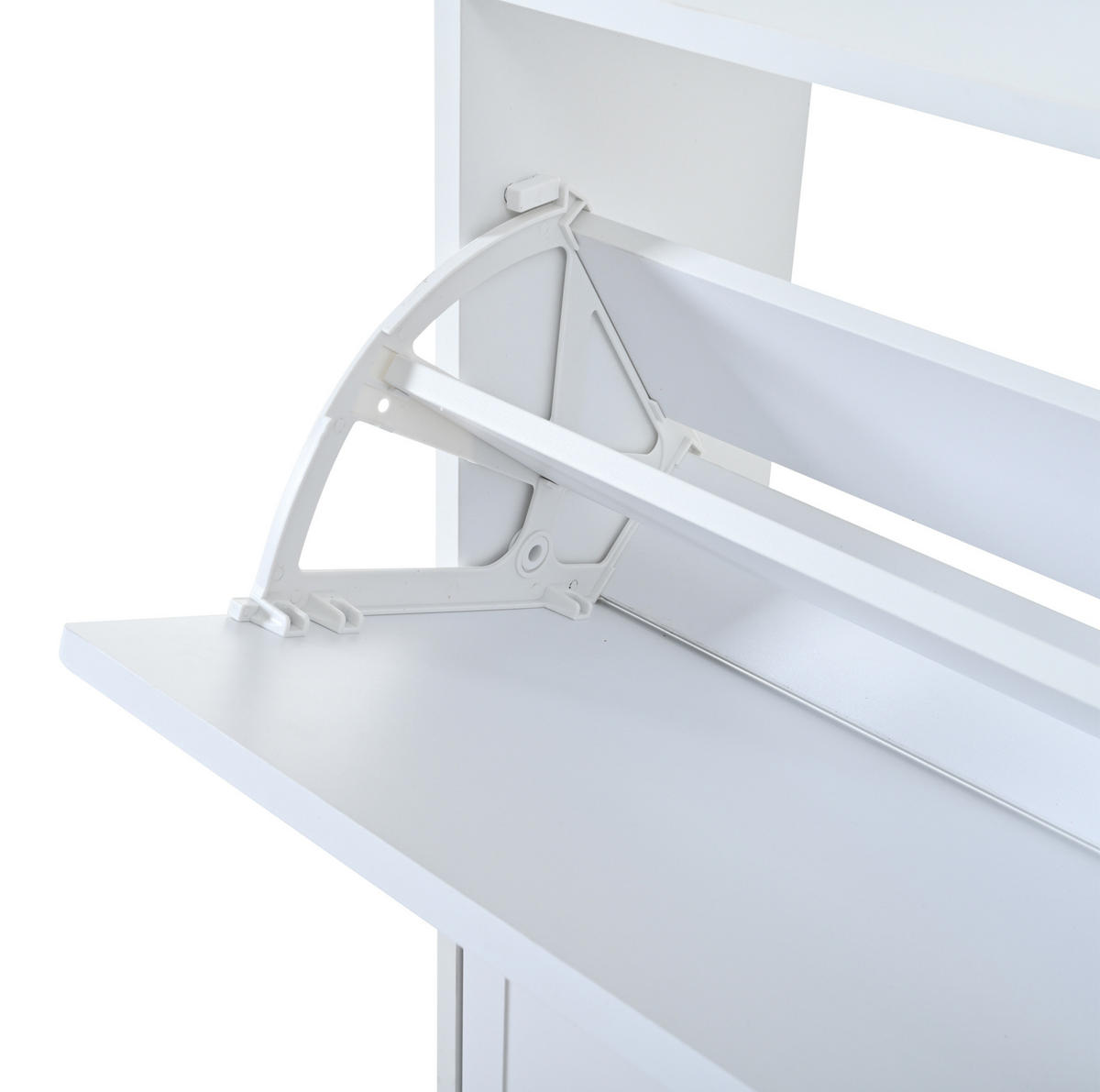 SCHUHSCHRANK aus MDF 140x25x120cm in Weiß mit 6 Klapptüren - Weiß, Holzwerkstoff (140/120/25cm) - Modfu