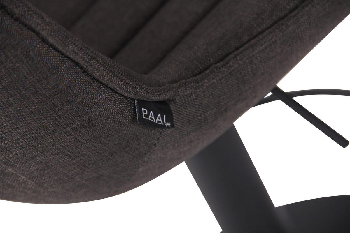 BARHOCKER Lento, Gestell schwarz, Stoff Dunkelgrau - Dunkelgrau/Schwarz, Textil/Metall (50/100/50cm) - TPFLiving