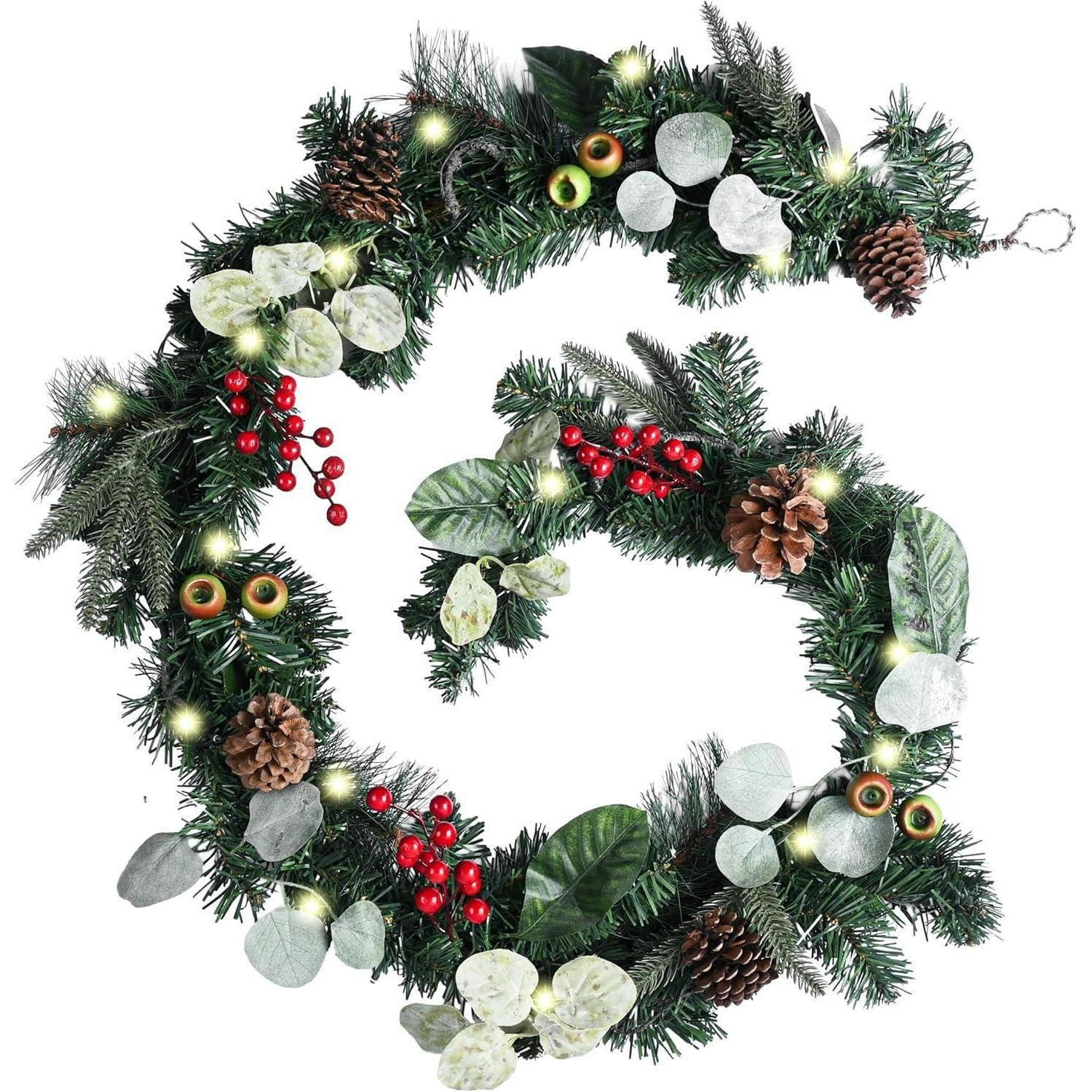 WEIHNACHTSGIRLANDE mit LED-Lichtern 183 cm - Multicolor, Textil (40.6cm)