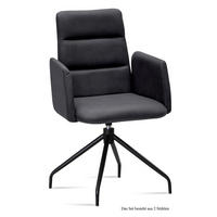 ARMLEHNSTUHL drehbar (2er-Set) Domona 52x92x60 Schwarz/Anthrazit - Anthrazit/Schwarz, Kunststoff (60/92/52cm) - 58aufmkessel