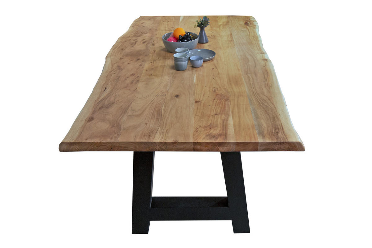 ESSTISCH CALI - Beige/Schwarz, Holz/Metall (100/200/77cm) - SAM