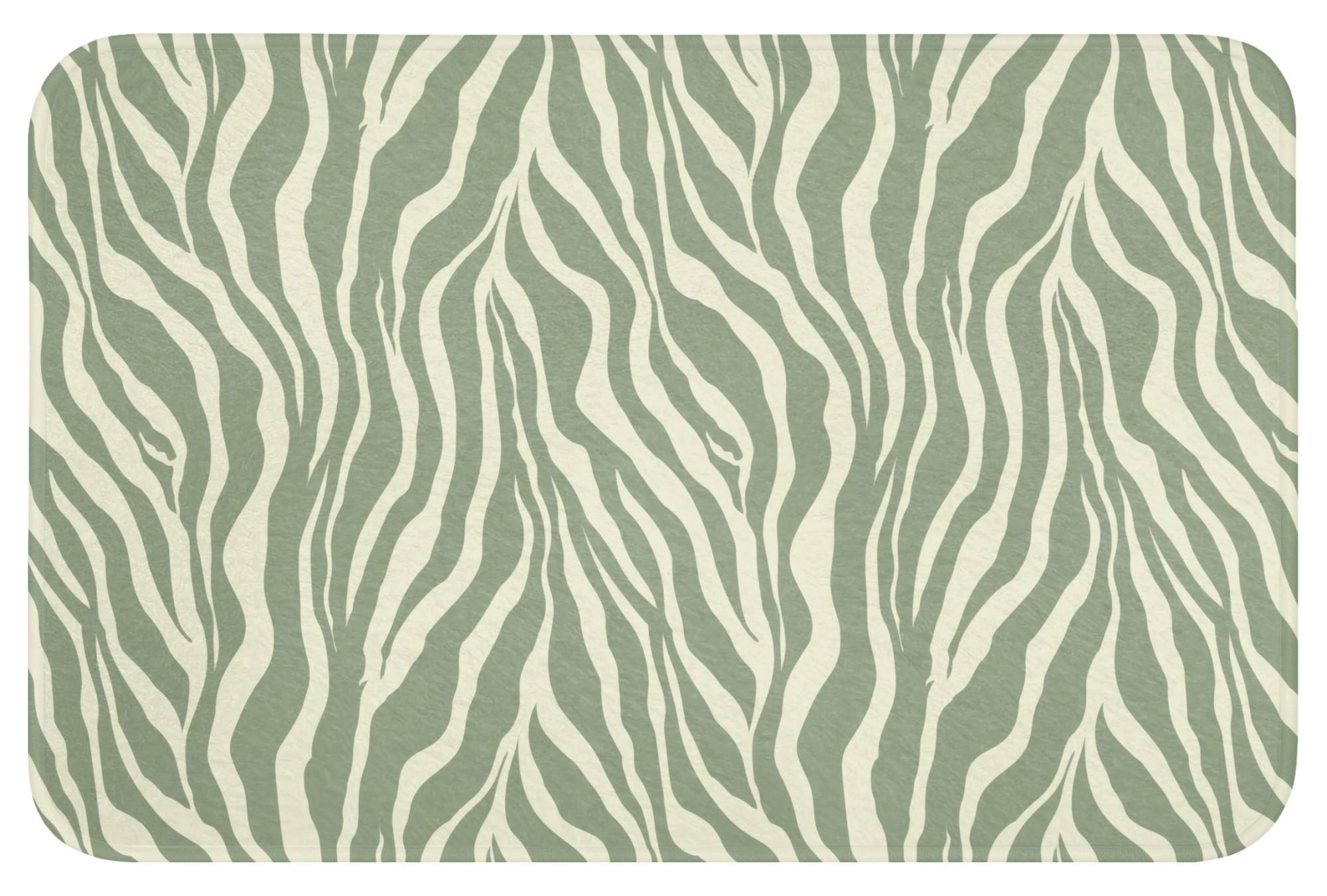 PREDLOŽKA PRED WC Zebra - motív - zelená 60x40 cm - šalviovozelená, textil/plast (60/1cm) - OnlyWow