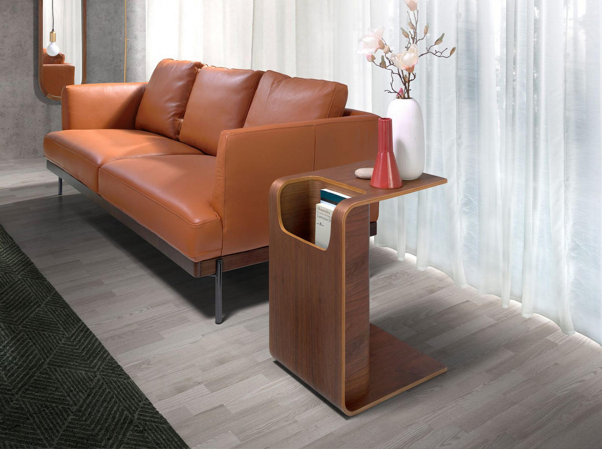 ECKTISCH Rechteckiger aus eichenfurniertem Holz, nussbaumfarben gebeizt 35/45/60 cm - Nussbaumfarben/Walnussfarben, Eichenholz/Holz (45/35/60cm) - ANGEL CERDA