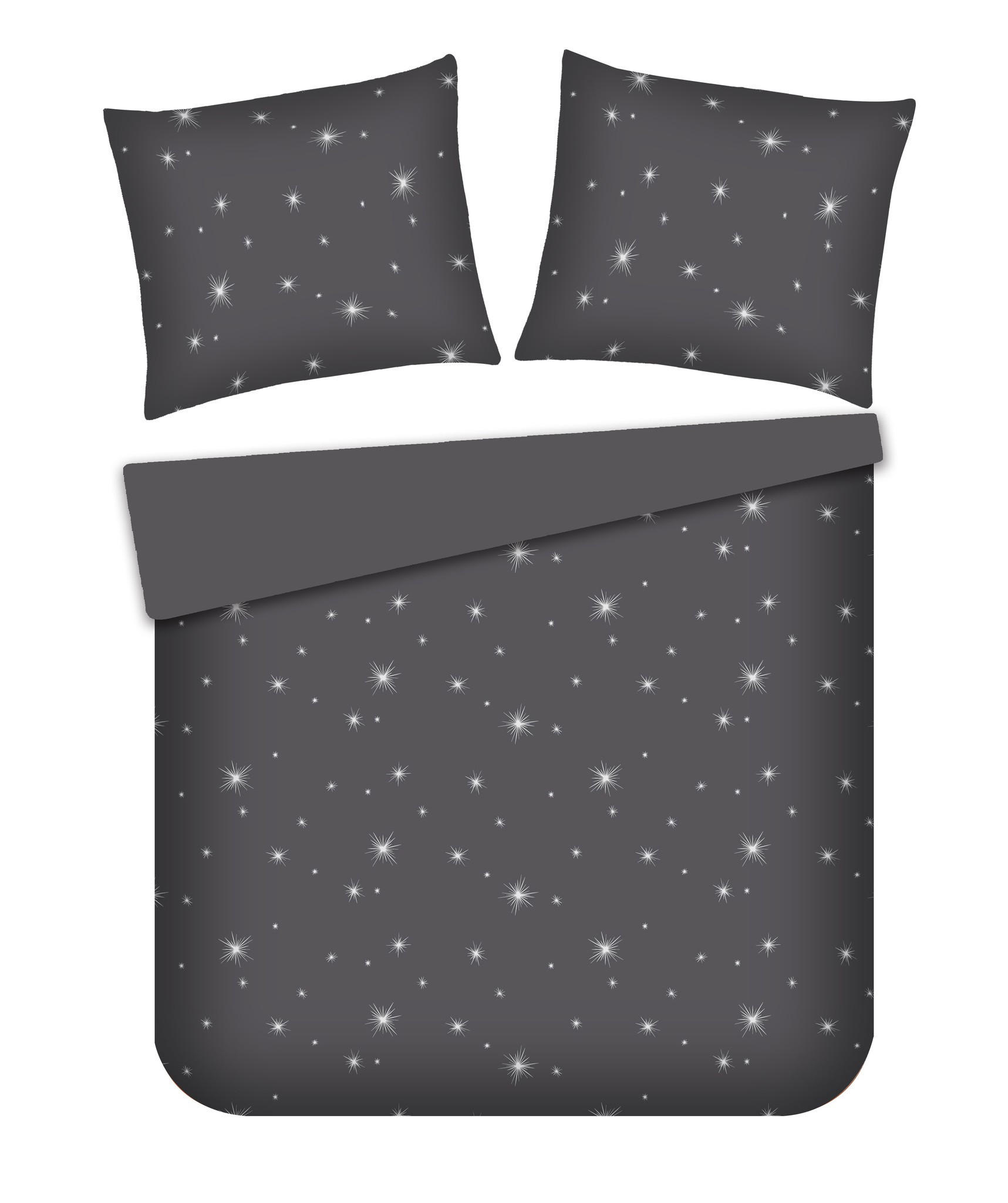 BETTWÄSCHE Jacquard SNIERZA, 160x200 cm, Schwarz, Winter Weihnachten Bettbezug, Weihnachtsdeko, Christmas, Weihnachtsmotiv - Schwarz, Textil (160/200cm) - home&you