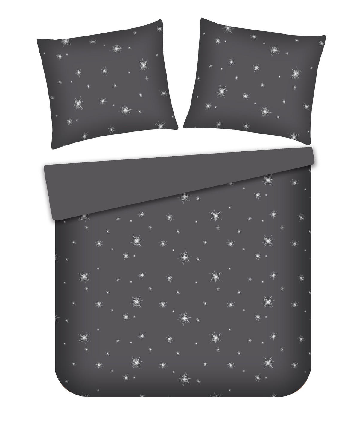 BETTWÄSCHE Jacquard SNIERZA, 160x200 cm, Schwarz, Winter Weihnachten Bettbezug, Weihnachtsdeko, Christmas, Weihnachtsmotiv - Schwarz, Textil (160/200cm) - home&you