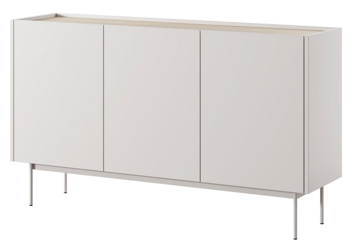 SIDEBOARD Color Kaschmir / Eiche Linea 144 / 37 / 83cm - Kaschmir/Hellbraun, Holz/Holzwerkstoff (144/83/37cm) - Feldmann-Wohnen