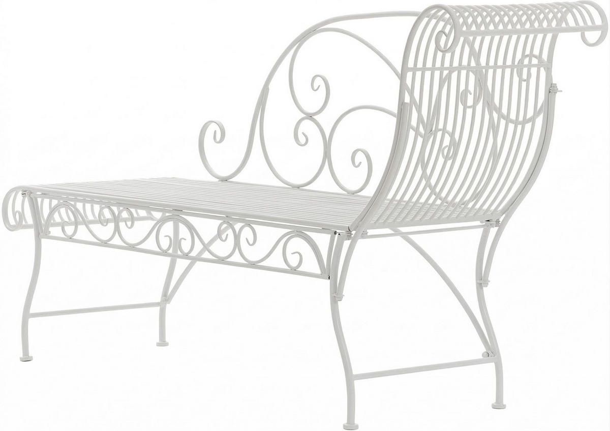 GARTENLIEGE Metall Weiß - Weiß, Metall (156/78/46cm) - CLP