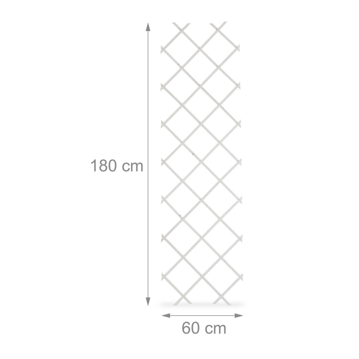 3XRANKGITTER - Weiß, Holz (60/180/1cm) - Relaxdays