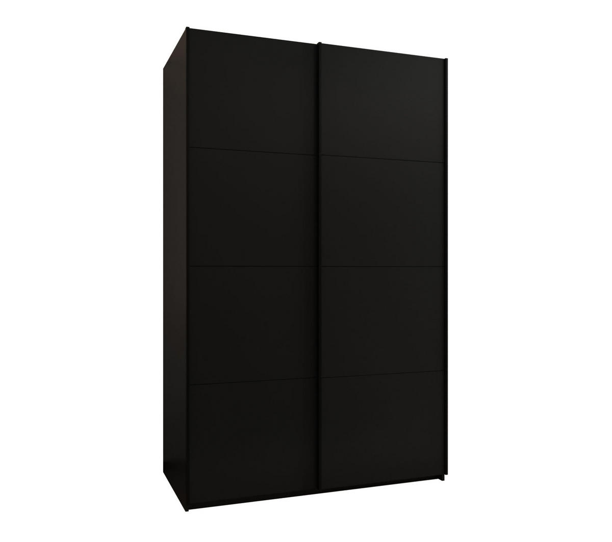 SCHWEBETÜRENSCHRANK 245,5/160/64 2-türig - Schwarz, Holz/Metall (160/245/64cm) - Abiks Möbel