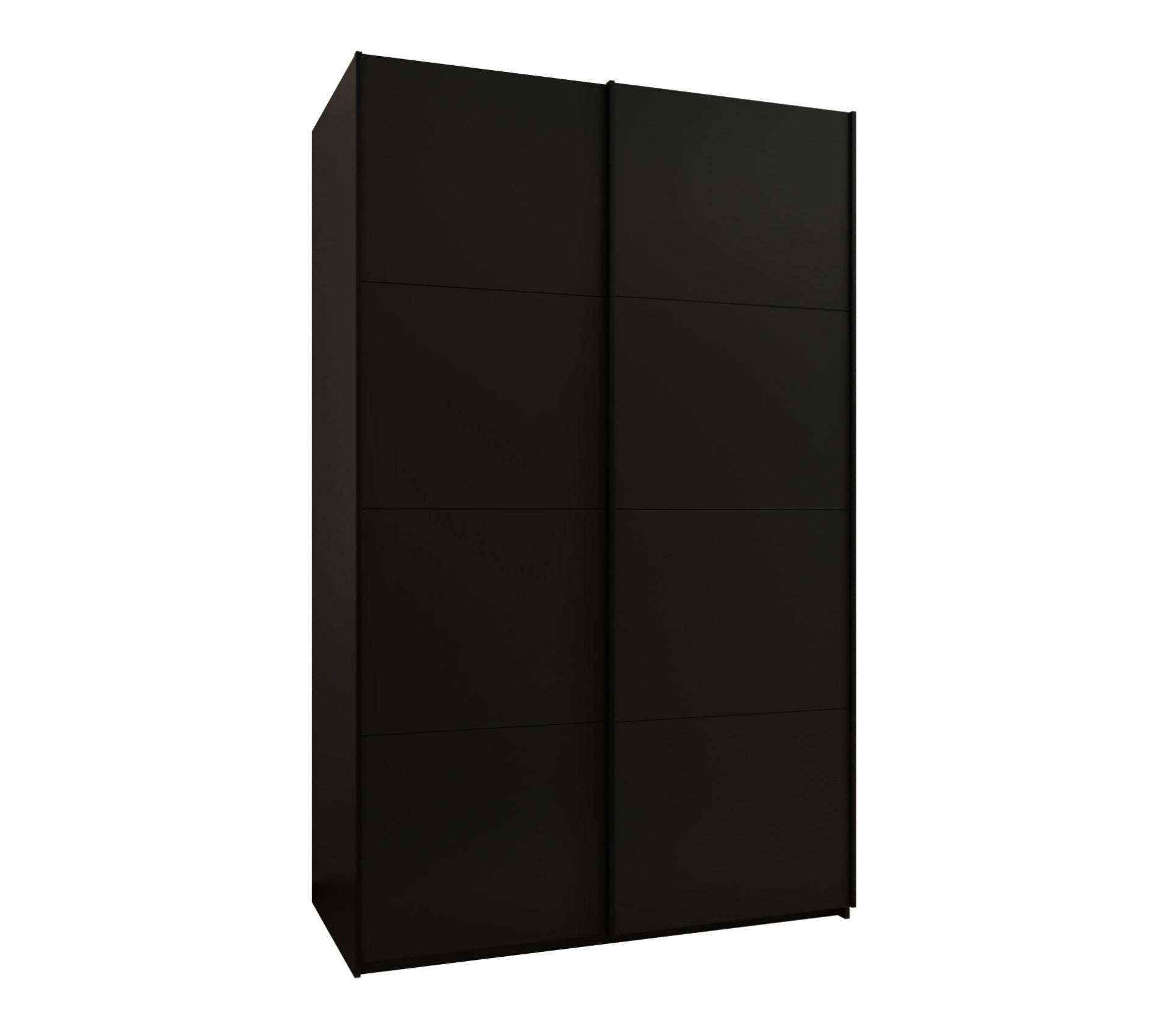 Abiks Möbel SCHWEBETÜRENSCHRANK Schwarz, Schwarz, Schwarz 150cm × 64cm × 245cm