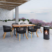 GARTENSET Alina Schwarz Akazie/Aluminium/Textil - Schwarz, Holz - Bessagi Garden