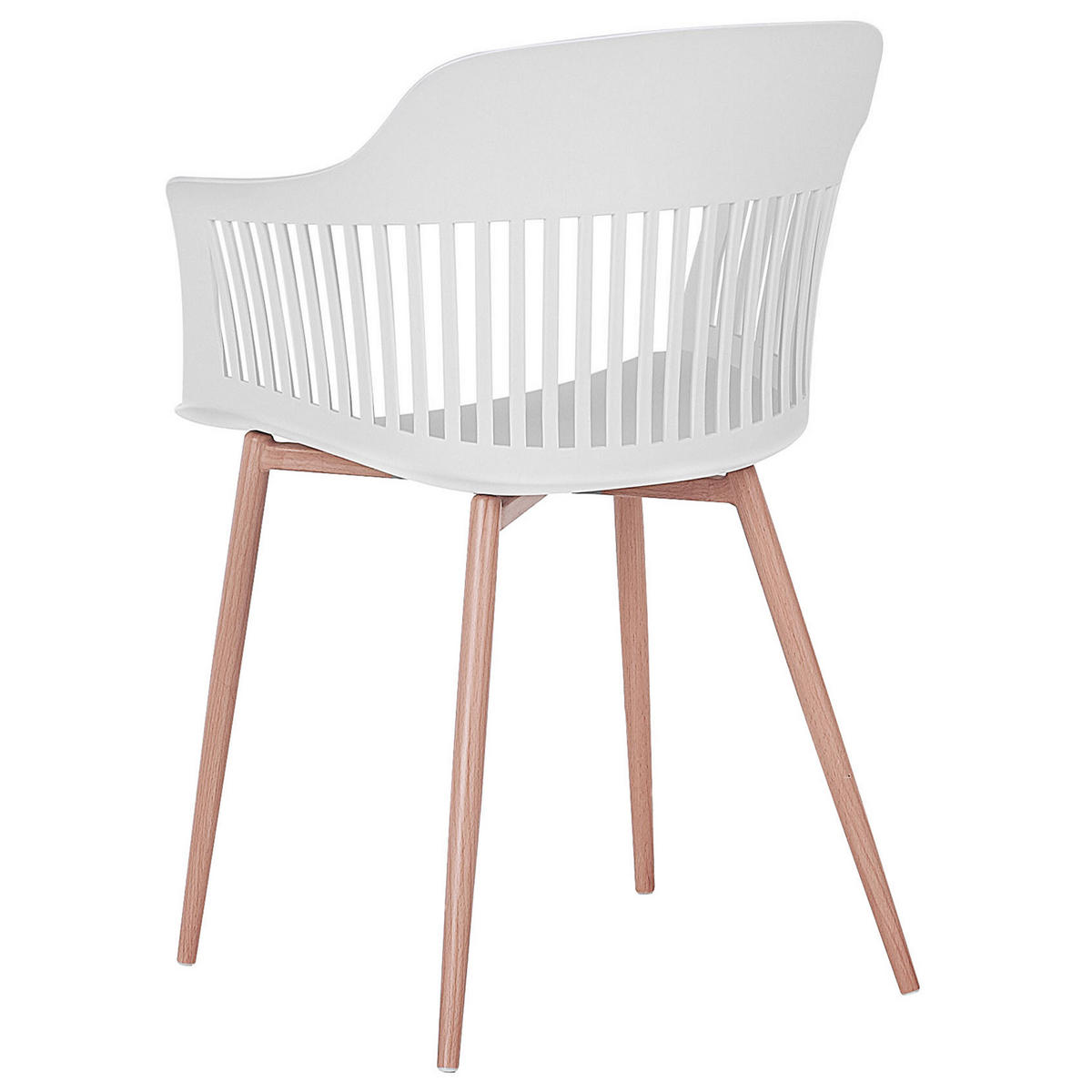 ÉTKEZŐSZÉK 2 darabos Szett Műanyag Fehér Bereca - fehér, műanyag/fém (57/81/54cm) - Beliani