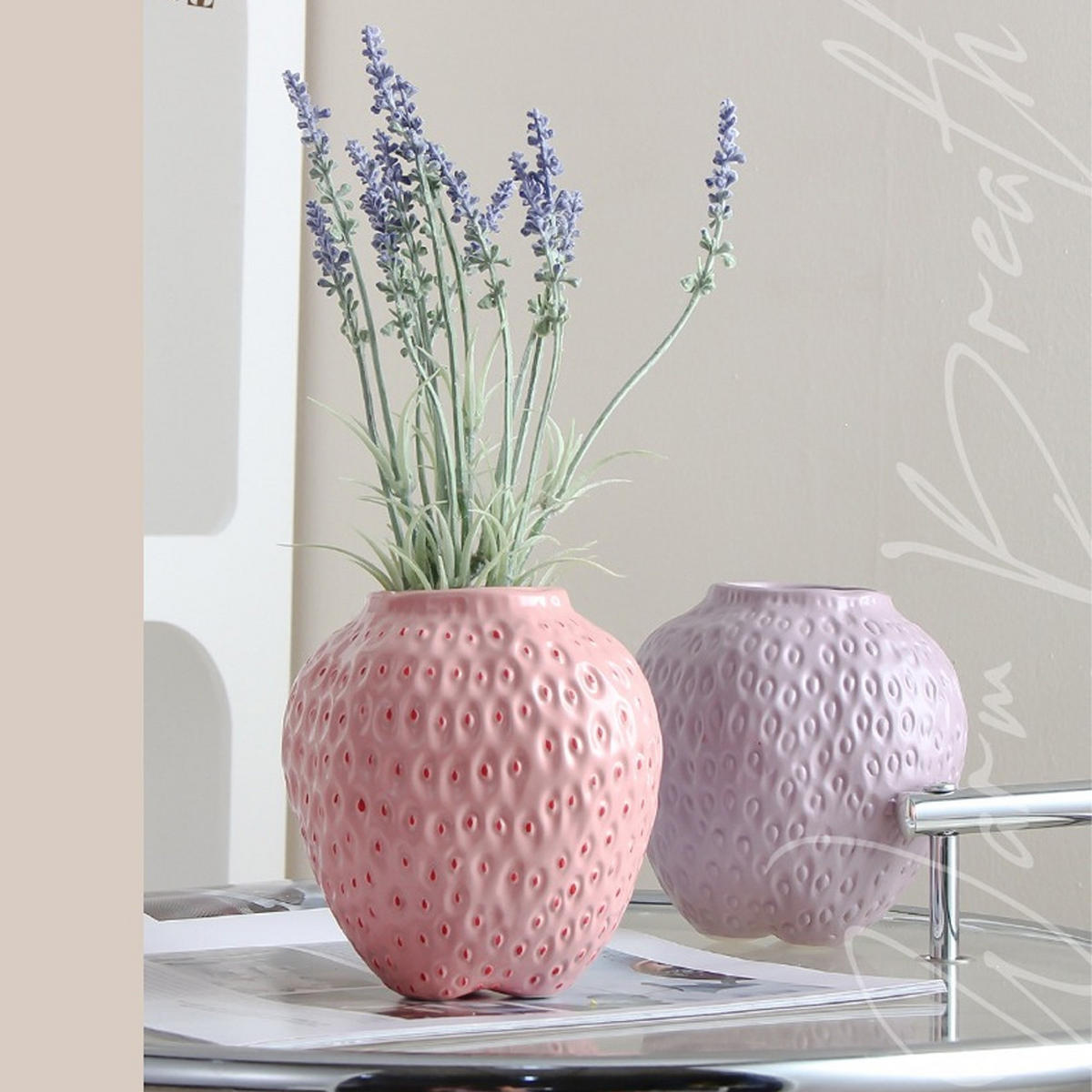 VASE Keramik - Pink, Metall (13cm) - LIBRATON