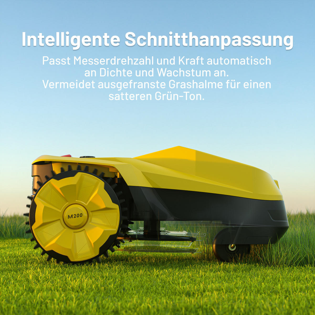 RASENMÄHROBOTER，M200 - Gelb, Kunststoff (41.5/26.5/60.2cm) - EVERCROSS BOT