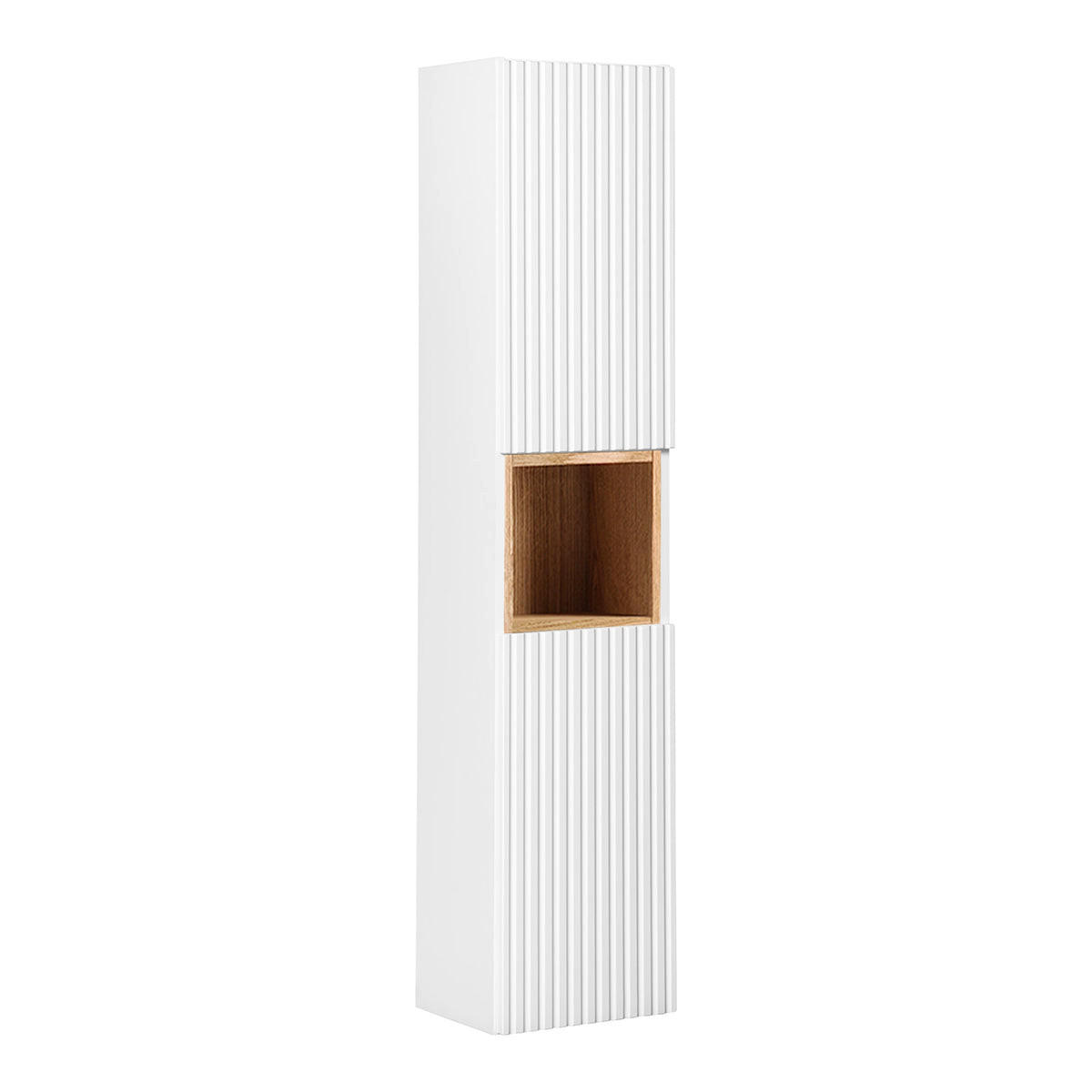 HÄNGESÄULE Riva Weiß und Holz - Weiß, Holzwerkstoff (30/140/25cm) - Petits-meubles