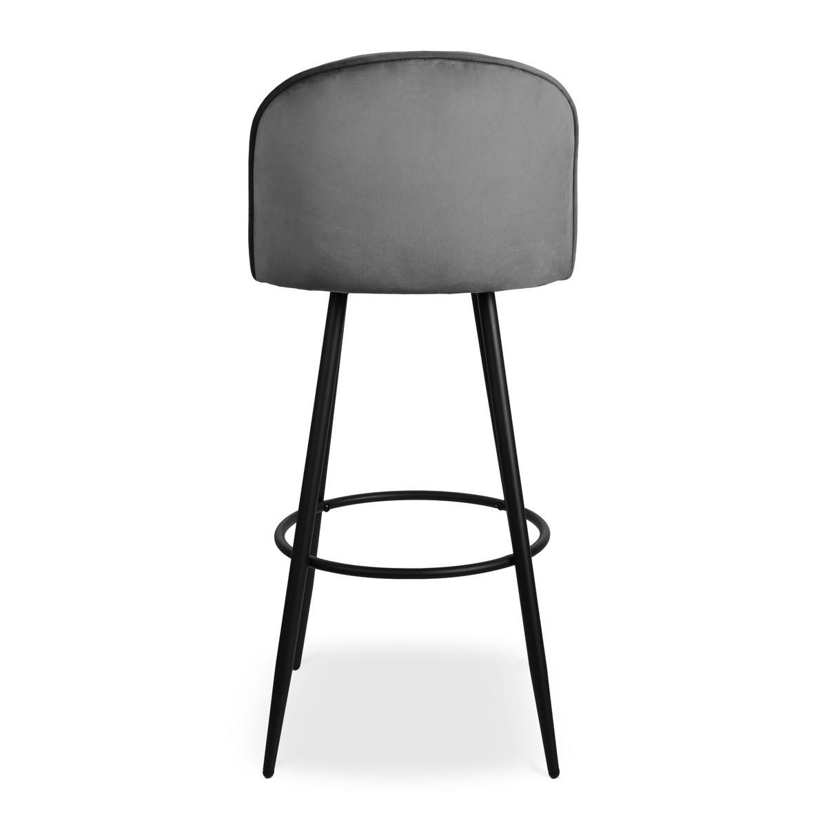 BARHOCKER (2er-set) aus samt - houndi 52/47/102 cm - Dunkelgrau, Textil (47/102/52cm) - Calicosy