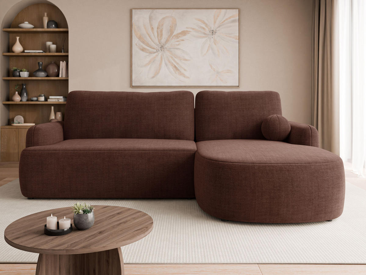 COLTAR Loridu Premium, Dreapta - culoare lemn de nuc/negru, material plastic/material textil (174/250cm) - MIRJAN24