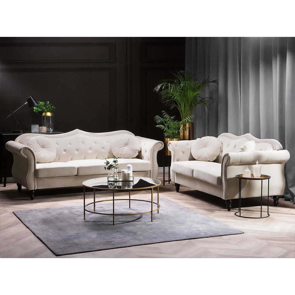 Thumbnail - Beliani Sofa-Set, Beige, Textil, 5-Sitzer, 200x91x83 cm, Wohnzimmer, Sofas & Couches, Sitzgarnituren
