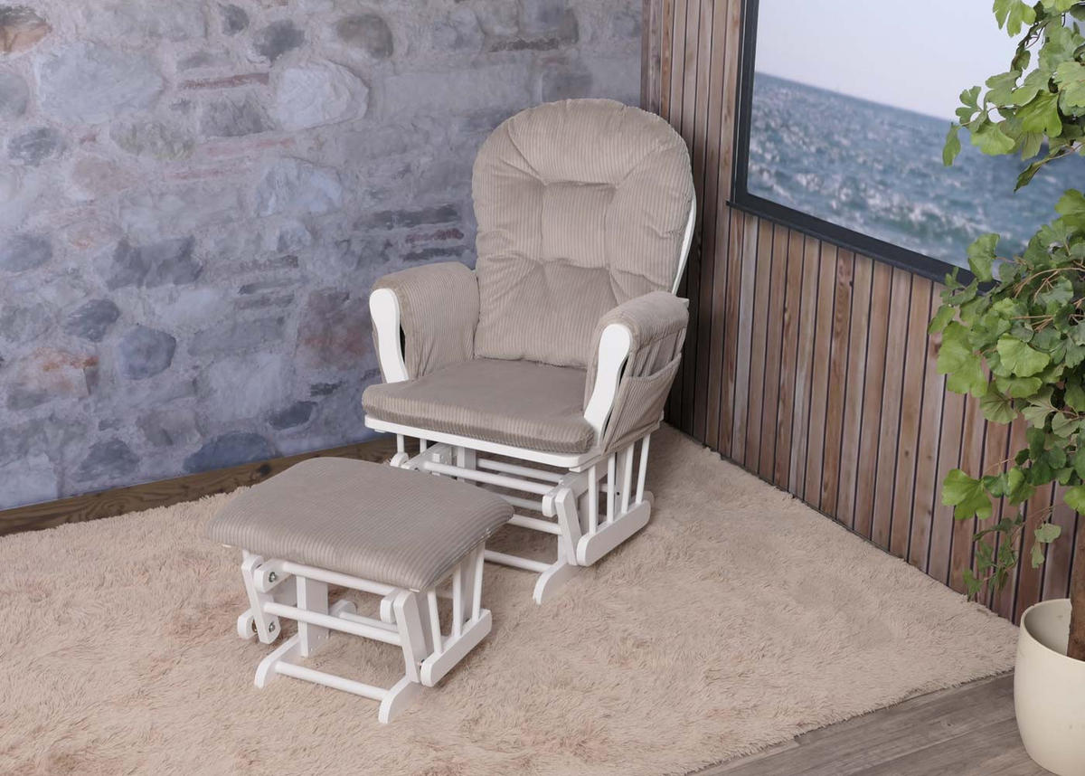 RELAXSESSEL Hellgrau, Weiß - Hellgrau/Weiß, Textil (74/103/71cm) - MCW