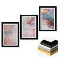 WANDBILDER 3er-Set - 20x30 cm Schwarzer Rahmen - Abstrakte Pastellmuster - Schwarz, Kunststoff (20/30cm) - ArtPrintCave
