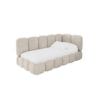 EINZELLBETT Jugendbett mit Bettkasten, Links - AVRY 100x200 Beige - Ecru/Beige, Holzwerkstoff/Textil (100/200cm) - ALTDECOR