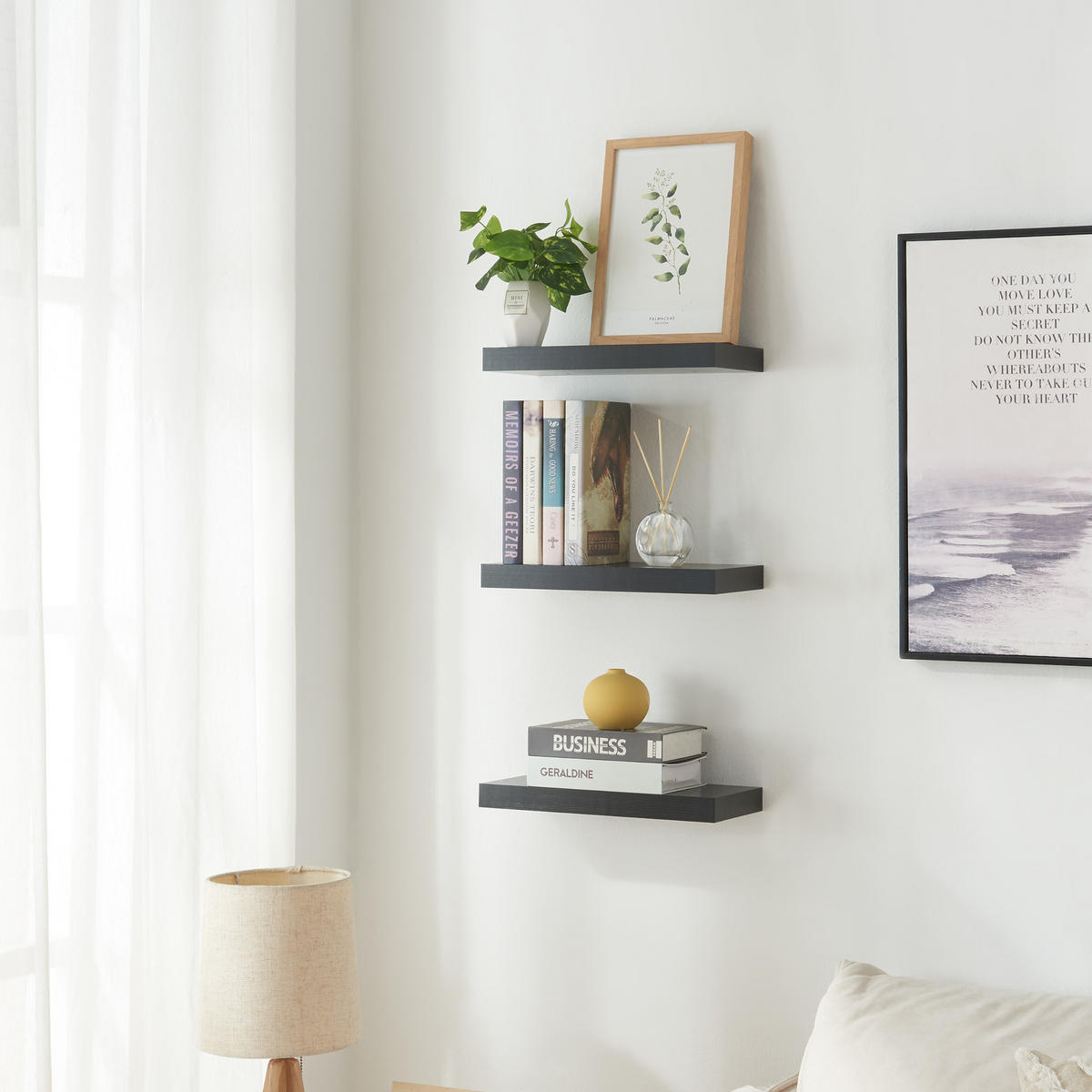 Schwarz, Holzwerkstoff/Metall (38/3.5/17cm) - [en.casa]