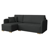 ECKSOFA Como L - Anthrazit/Naturfarben, Holz/Textil (220/140cm) - MIRJAN24