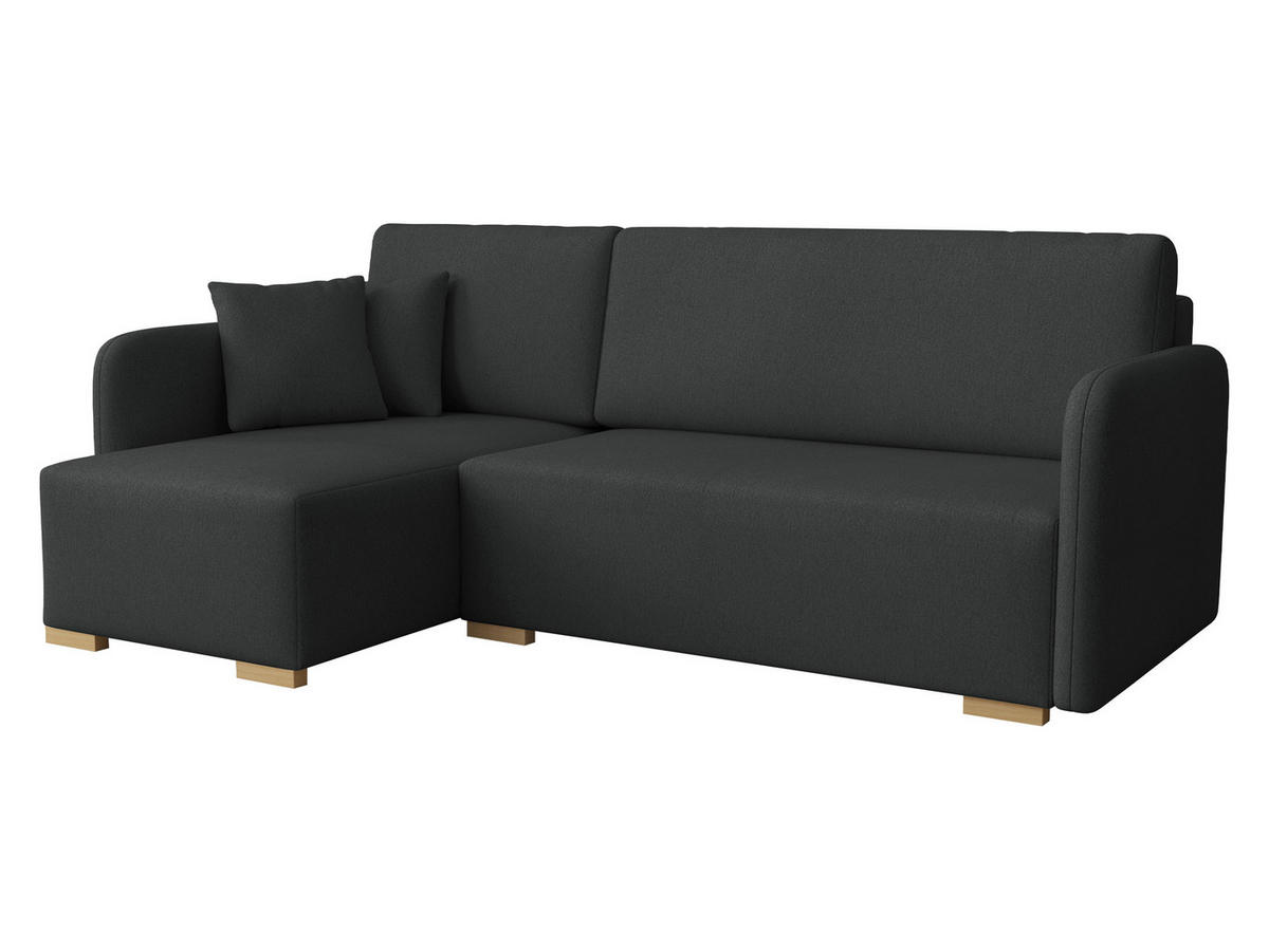 ECKSOFA Como L - Anthrazit/Naturfarben, Holz/Textil (220/140cm) - MIRJAN24