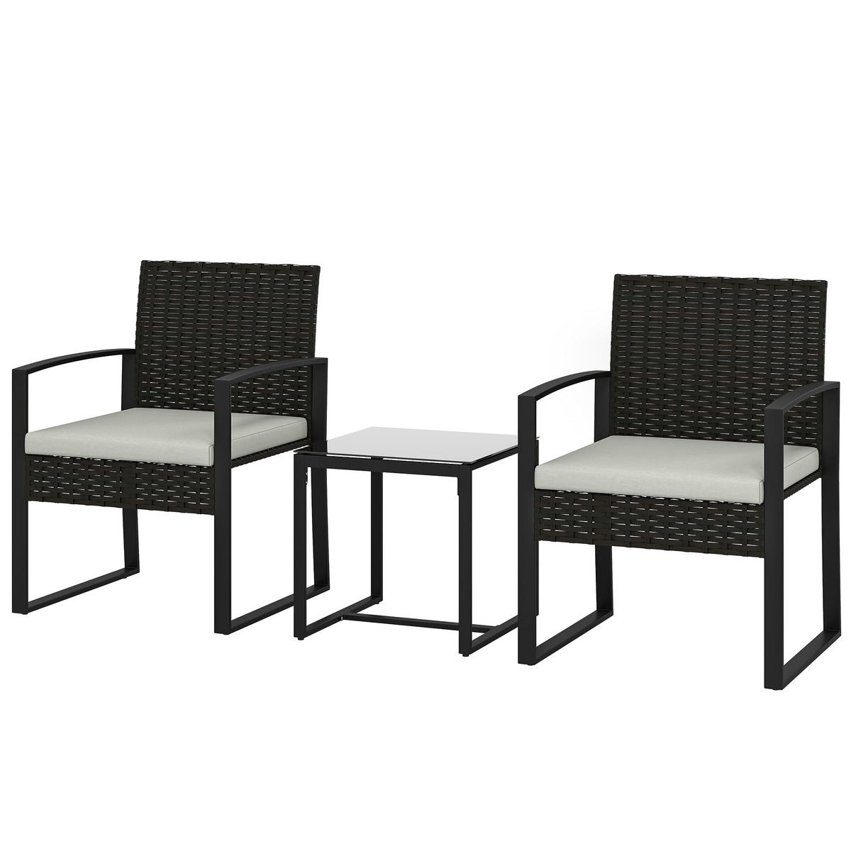 BISTROSET 3-teilig DE-06768 mit Couchtisch Cremeweiß - Creme, Kunststoff/Metall - ComfortXL