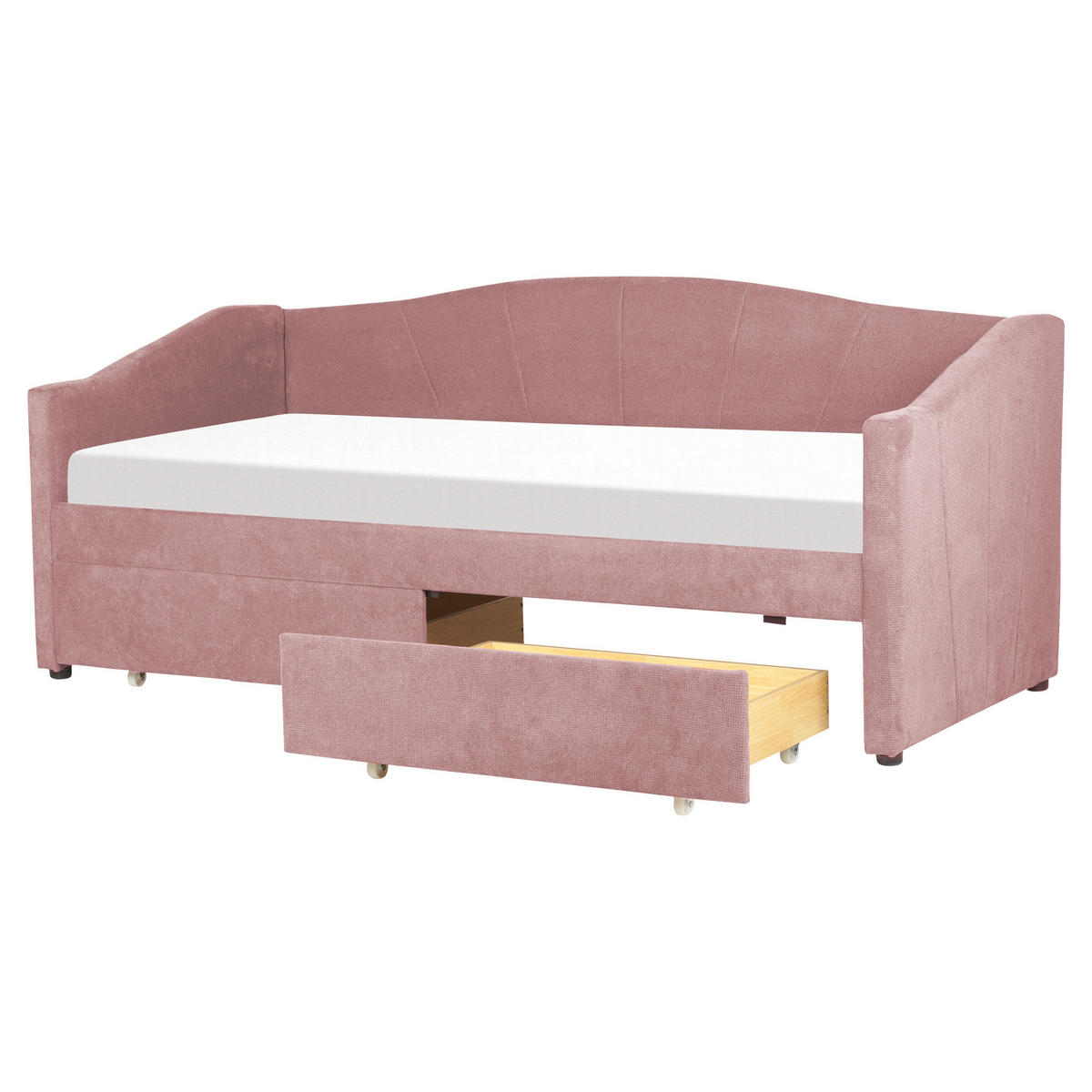 TAGESBETT mit Stauraum 90x200 cm Rosa Vittel - Pink, Textil (90/200cm) - Beliani