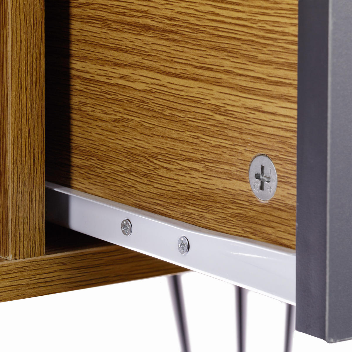 SIDEBOARD - Hellbraun, Holzwerkstoff/Metall (100/62/38cm) - Relaxdays