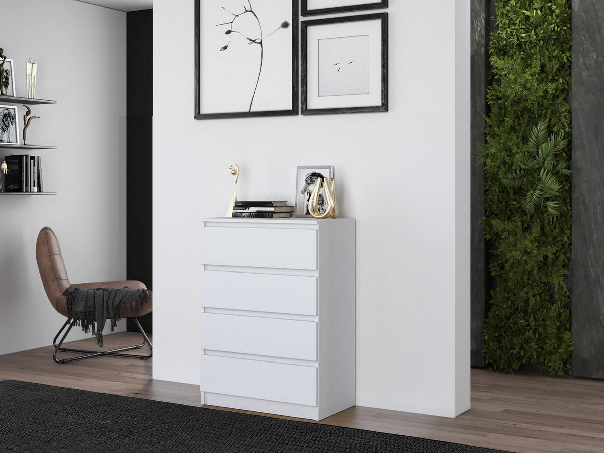KOMMODE 4 SCHUBLADEN M4 - WEISS - Weiß, Holzwerkstoff (70/97/40cm) - CDF