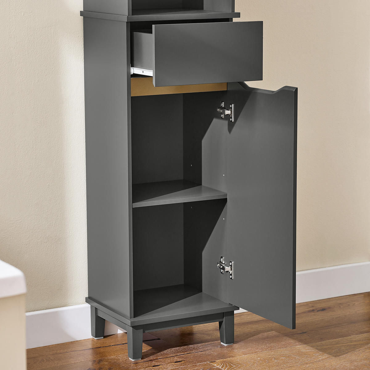 HOCHSCHRANK Grau - Grau, Holz/Holzwerkstoff (30/170/30cm) - SoBuy