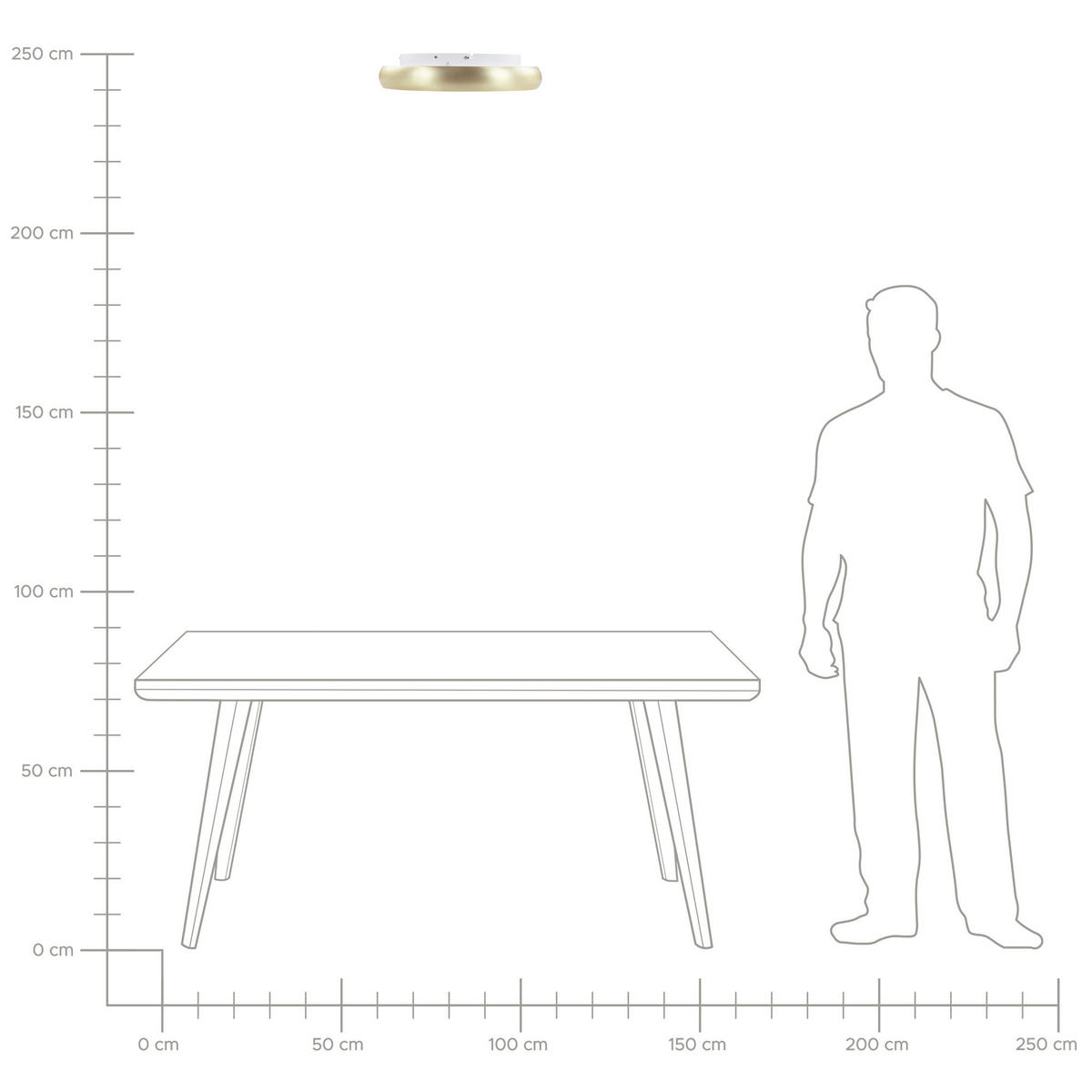 DECKENLEUCHTE Ataran 45/45/10 cm - Goldfarben, Metall (45/45/10cm) - Beliani