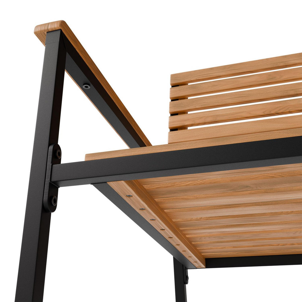 GARTENGARNITUR Rhodos Akazienholz 5-teilig - Braun, Holz/Metall - Juskys